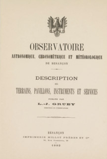 Astronomy observation, chronometry and météorologique de Besançon description of the terrains,