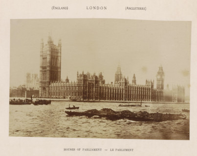 Houses of Parliament, photograph, page, London, c. 1876 - in or before 1886, photographer, paper,