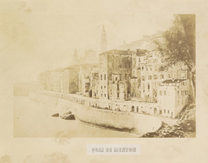 Quai de Menton, View of the quay of Menton, photograph, page, photographer: Louis-Alphonse Davanne,