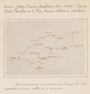 Itinéraire de la mission, Photo reproduction of a map of the railways between Paris and Berlin,