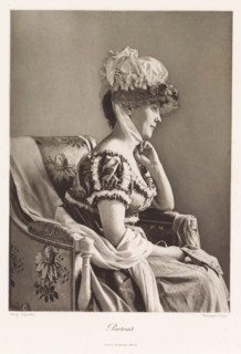 Portrait, Portrait of an unknown woman with a hat in a chair, page, photomechanical print,
