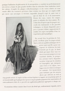 Veiled woman with flowers, page, photomechanical print, photographer: Constant Puyo, France, cliché