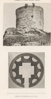 View and photo reproduction of a plan of the Sepolcro di Priscilla in Rome, Tomb of Priscilla. AD