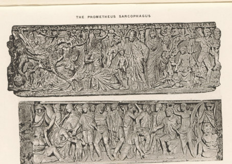 The Prometheus sarcophagus Victory of some Roman general over Barbarians, Two reliefs of
