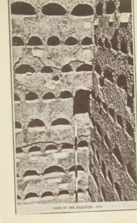 Columbaria Tomb in the Exquiliis, Wall with niches in a columbarium in Rome, page, photomechanical