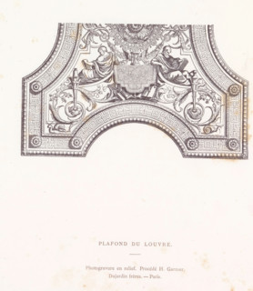 Ceiling du Louvre, Photo reproduction of a drawing depicting part of the ceiling of the Musée du