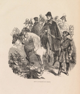 Captain on horseback with his entourage, page, photomechanical print, cliché maker: Zurcher, after