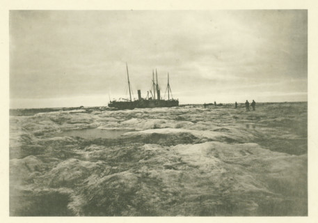 The Louise and the Varna moored in a patch of ice. Aug 17 1882, The Dutch Polar Expedition