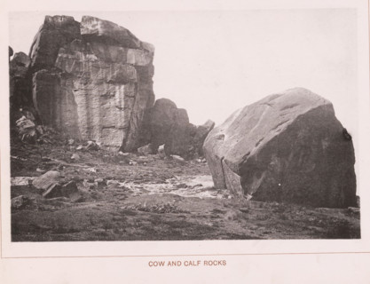 Cow and calf rocks, page, photomechanical print, c. 1890 - c. 1900, paper, collotype, photoprint,