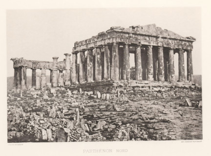 Parthénon nord, Parthenon on the Acropolis of Athens, page, photomechanical print, Athens, cliché