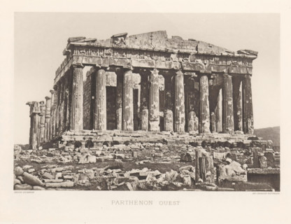 Parthénon ouest, Parthenon on the Acropolis of Athens, page, photomechanical print, Athens, cliché
