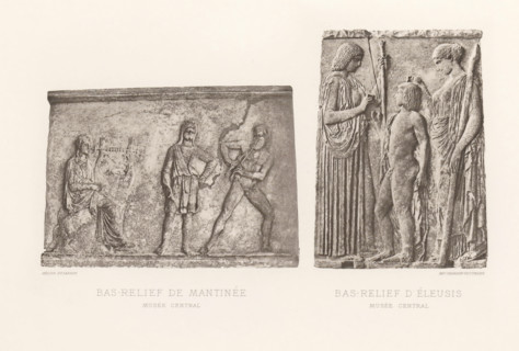 Bas relief from Mantinea and a bas relief from Eleusis, Bas-relief de Mantinée, Bas-relief