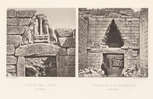 Lions Gate at Mycenae and the Treasury of Atreus at Mycenae, Tombeau d'Agamemnon Mycènes, Porte des