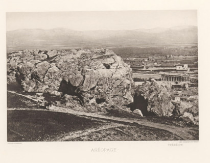 Aréopage, View of the Areopagus in Athens, page, photomechanical print, inscription: 'Théséion',