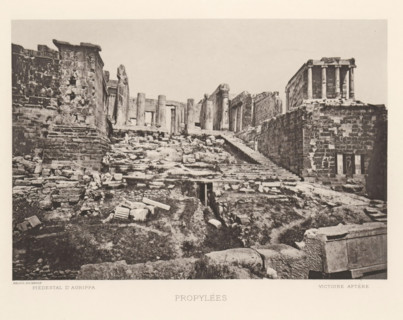 Propylées, View of the Propylées of the Acropolis of Athens, page, photomechanical print,