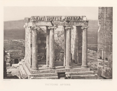 Temple of Athena Nikè on the Acropolis of Athens, Victoire aptère, page, photomechanical print,