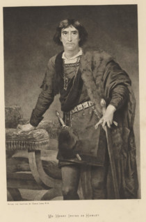 Mr. Henry Irving as Hamlet, reproduction, page, photomechanical print, photographer: Downey,