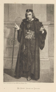 Mr. Henry Irving as Shylock, page, photomechanical print, photographer: Lock & Whitfield, cliché