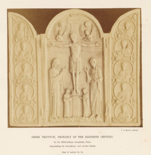 Greek triptych, probably of the eleventh Century, Ivory Greek triptych, depicting the crucifixion