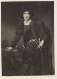 Henry Irving (Hamlet), reproduction, page, photomechanical print, photographer: Downey, William &