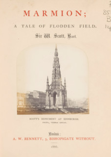 Marmion, a tale of Flodden Field, book, inscription: 'EA Dukes from M. W Arkens of Vall...burn Jan