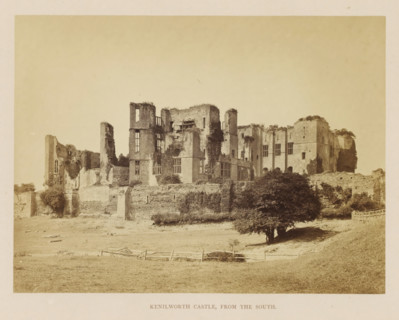 View of the ruins of Kenilworth Castle, Kenilworth Castle, from the south, photograph, page, c.