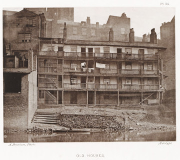View of a house in Manchester with an open gallery, Old houses, parsonage, page, photomechanical