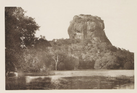 View of the Lion Rock at Sigiriya, Sri Lanka, page, photomechanical print, title: 'SIGIRI.',
