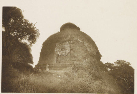 View of the ruins of the Maha Seya stupa, Mihintale, Sri Lanka, page, photomechanical print, The