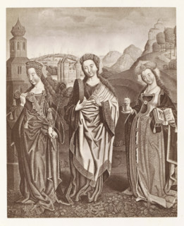 Photo reproduction of a print of a painting, depicting Saint Barbara, Christina of Bolsheviks and