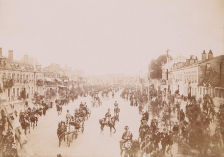 Bergerac- Voyage presidential- Place Gambetta, Le cortège, Place Gambetta, 2e vue, View of the