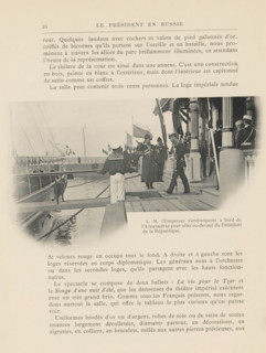 Tsar Nicholas II of Russia boards the yacht Alexandria, page, photomechanical print, inscription: