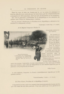 President Félix Faure and General Alexandr von Bilderling riding in a carriage through Saint