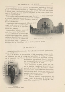 View of the chapel of the Peterhof palace complex and the caretaker, page, photomechanical print,