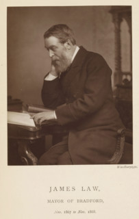 Portrait of James Law, James Law, mayor of Bradford, page, photomechanical print, inscription: 'Nov