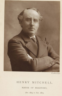 Portrait of Henry Mitchell, Henry Mitchell, mayor of Bradford, page, photomechanical print,