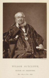 Portrait of Wilson Sutcliffe, Wilson Sutcliffe, mayor of Bradford, page, photomechanical print,