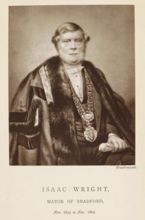 Photo reproduction of a drawing depicting a portrait of Isaac Wright, Isaac Wright, mayor of