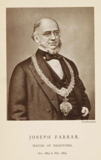 Photo reproduction of a drawing depicting a portrait of Joseph Farrar, Joseph Farrar, mayor of