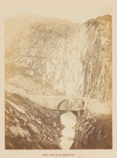 View of the Teufelsbrücke in the Gotthard Pass, The Devil's Bridge, photograph, page, photographer: