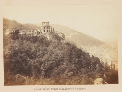 Heidelberg, from Elizabeth's Terrace, View of Schloss Heidelberg, photograph, page, photographer: