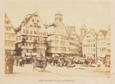 The Market Place, Stuttgard, View of a market in Stuttgart, photograph, page, photographer: Francis