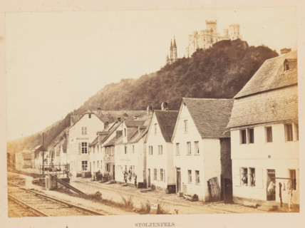 View of Stolzenfels Castle, presumably from Koblenz, Stolzenfels, photograph, page, photographer: