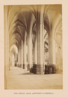 The triple aisle, Antwerp cathedral, photograph, page, Onze-Lieve-Vrouwekathedraal (Antwerp), c.