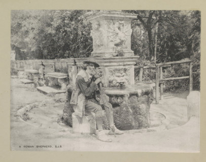 A Roman shepherd, page, photomechanical print, photographer: Samuel J. Beckett, Rome, c. 1890 - c.