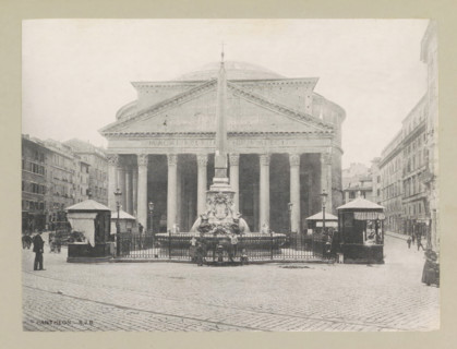Pantheon, page, photomechanical print, photographer: Samuel J. Beckett, Piazza della Rotonda, c.