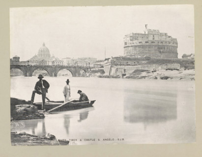 River Tiber & Castle S. Angelo, page, photomechanical print, photographer: Samuel J. Beckett, Rome,