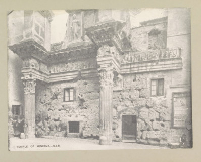 Temple of Minerva, page, photomechanical print, photographer: Samuel J. Beckett, Rome, c. 1890 - c.