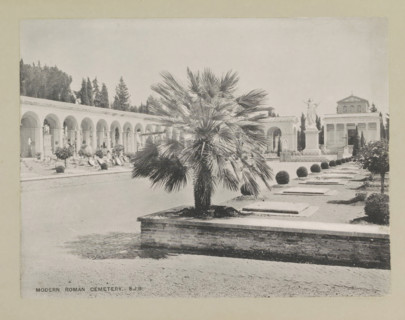 Modern Roman cemetery, page, photomechanical print, photographer: Samuel J. Beckett, Rome, c. 1890