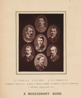 Portraits of the Cambridge Seven, page, photomechanical print, inscription: '1., Beauchamp BA',